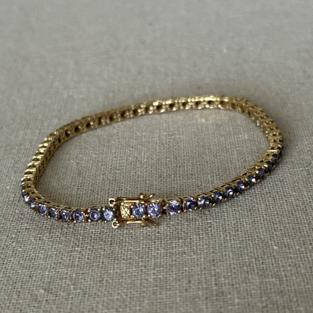 Vintage Joan Rivers Lavender Crystal Tennis Bracelet Fairy Princess Coquette 7.5